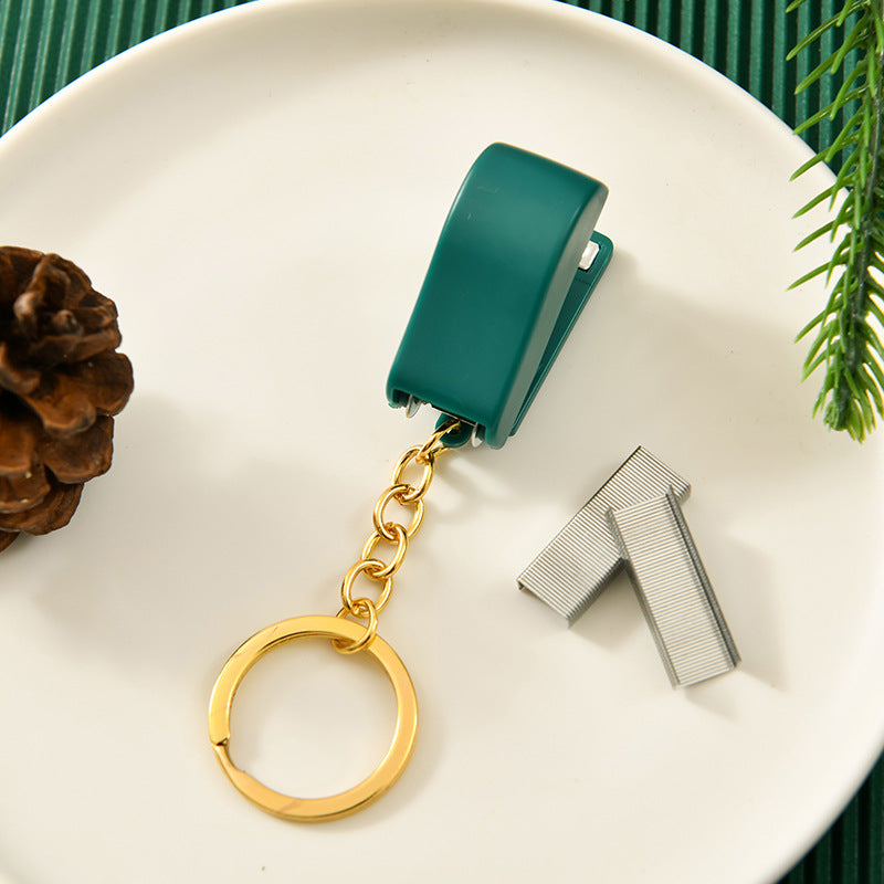 Wholesale Christmas Cute Cartoon Mini Stapler Student Small Stapler with Keychai